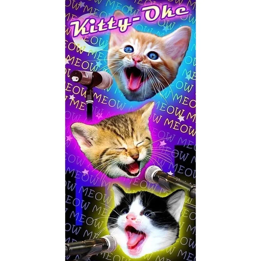 Kitty-Oke Beach Towel 30x60